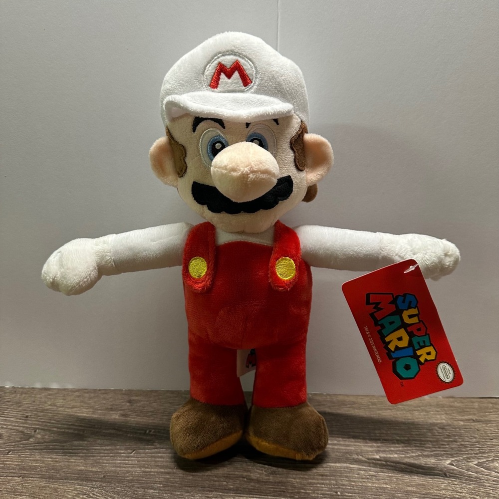 Nintendo Super Mario Fire Mario Plush 10 Inch‎ Stuffed Toy Good Stuff 2025 NWT